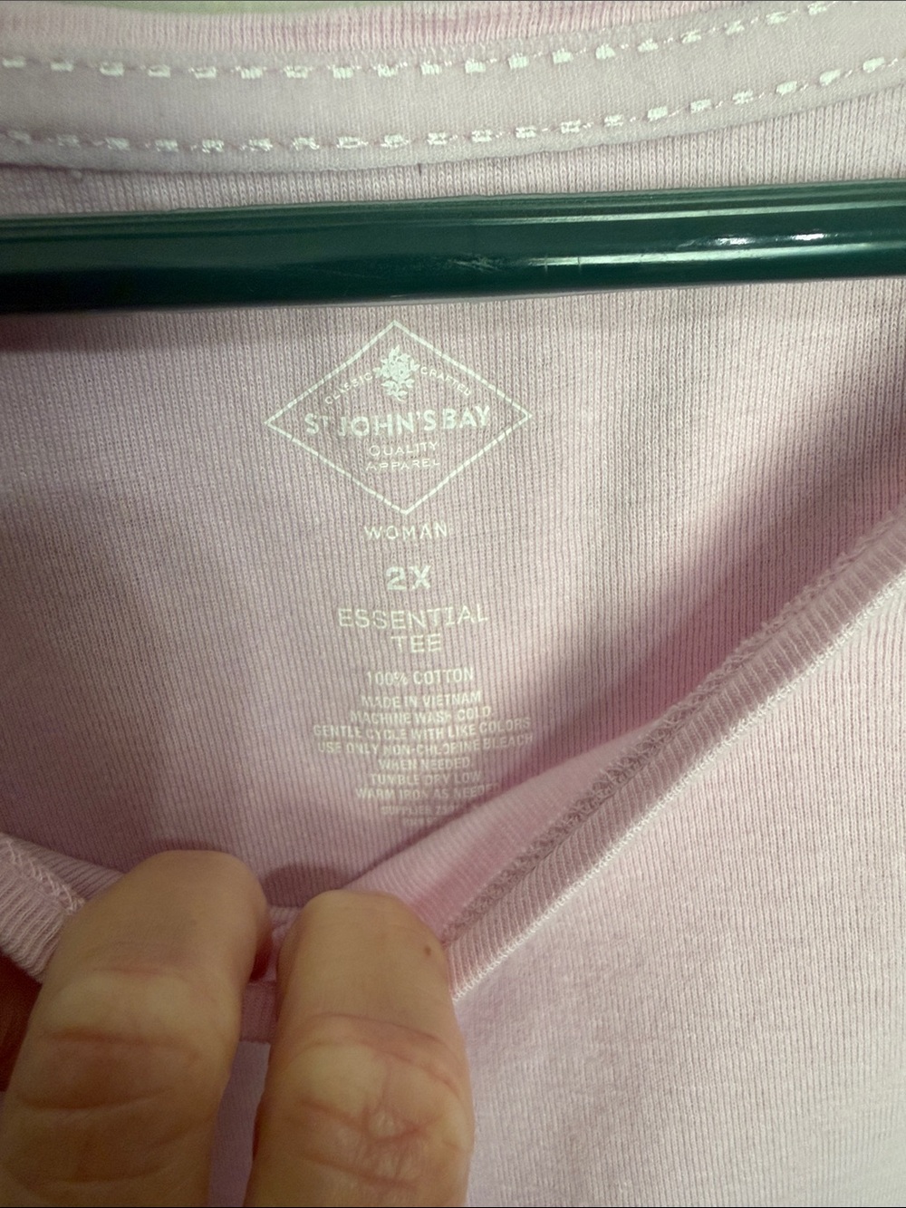 St. John's Bay Light Pink Short-Sleeve Crew Tee - Picture 2 of 2